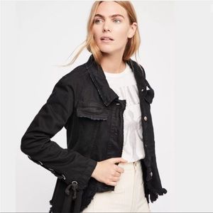 Free People Willow Denim Jacket XS black